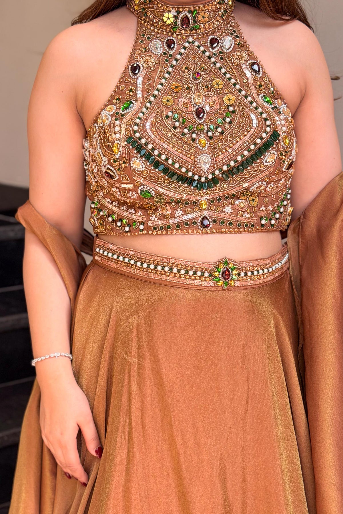 Mehr Hand Embroidered Lehenga
