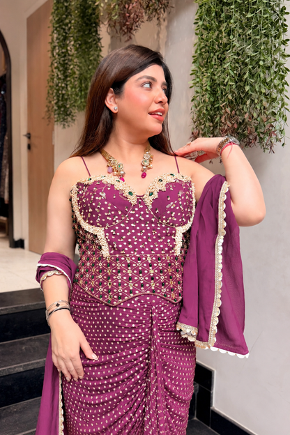 Yana Hand Embroidered Indo Western
