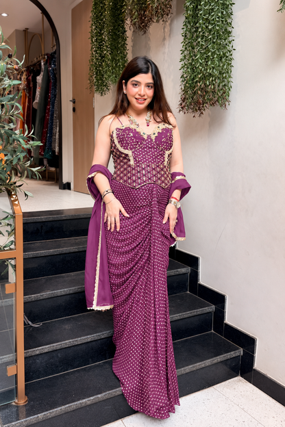 Yana Hand Embroidered Indo Western