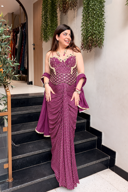 Yana Hand Embroidered Indo Western