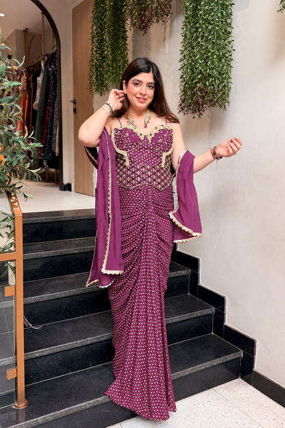 Yana Hand Embroidered Indo Western