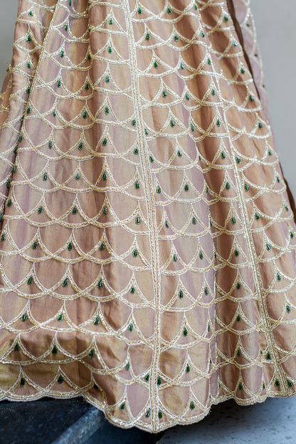 Ahilya Beige Hand Embroidered Lehenga