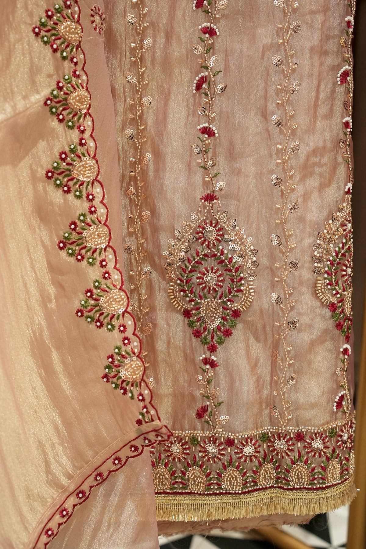 Trisha Hand Embroidered Unstitched Suit Set