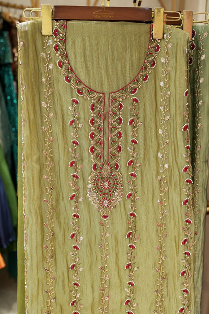 Trisha Hand Embroidered Unstitched Suit Set
