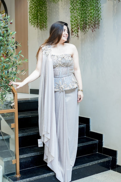 Viara Hand Embroidered Corset Drape Saree