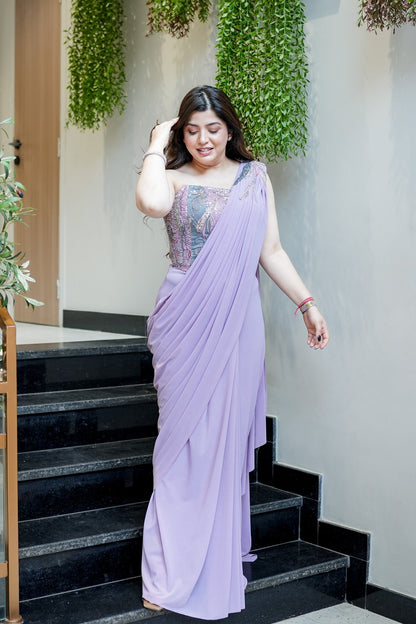 Avni Hand Embroidered Corset Drape Saree
