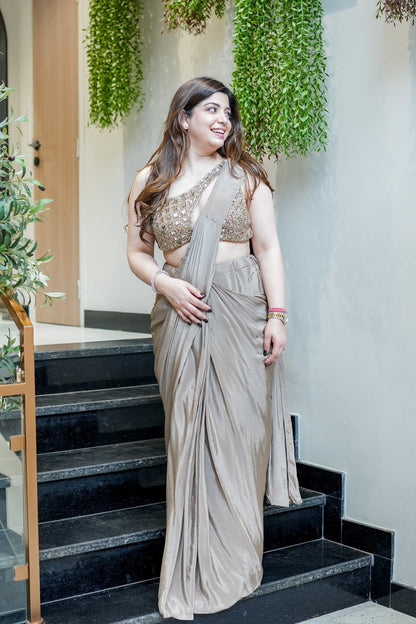 Ayra Hand Embroidered Drape Saree