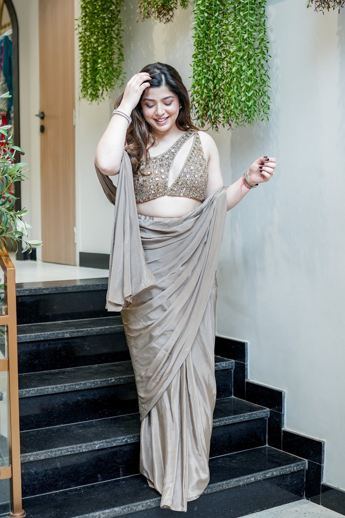 Ayra Hand Embroidered Drape Saree