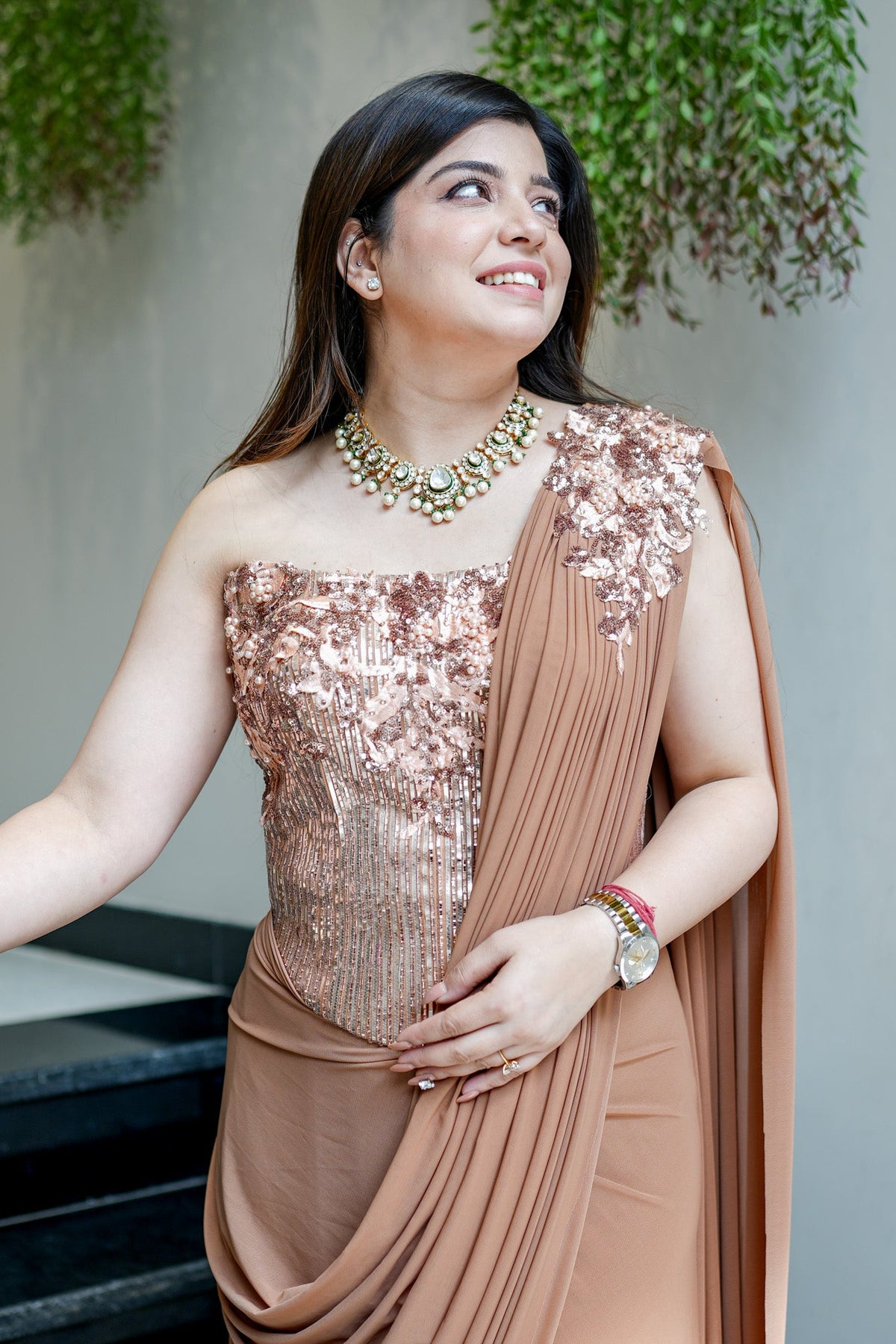 Driti Hand Embroidered Corset Drape Saree