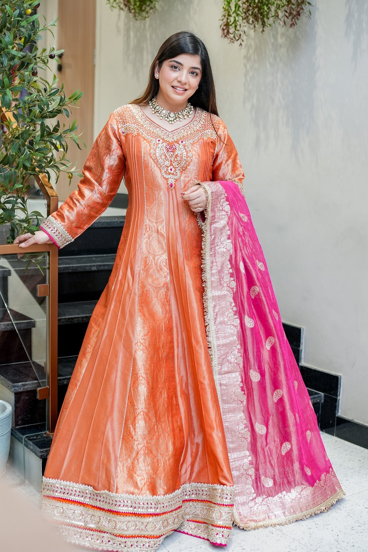 Darvini Voluminous Banarsi Anarkali