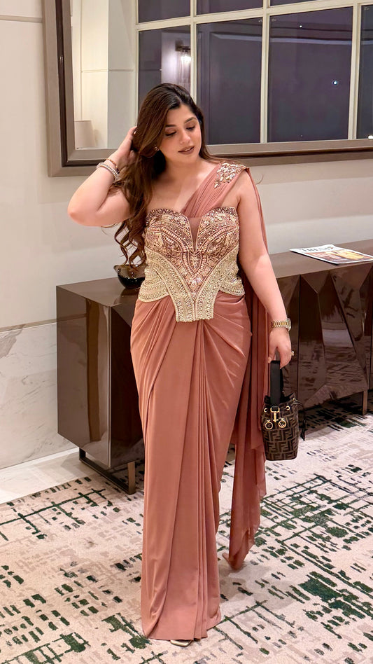 Zaira Hand Embroidered Drape Saree