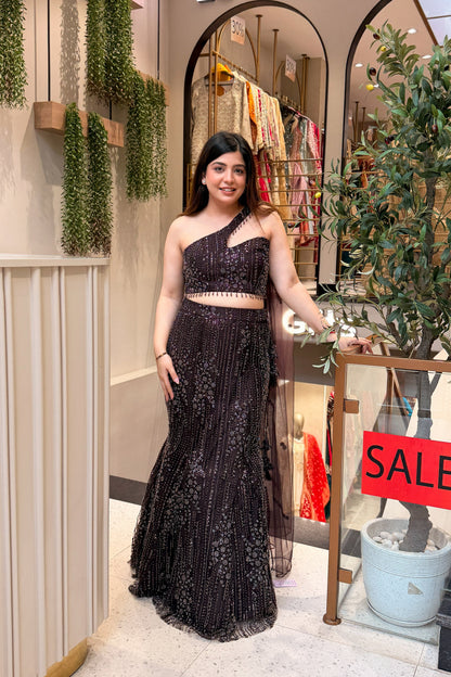 Yashika Hand Embroidered Fish Cut Lehenga