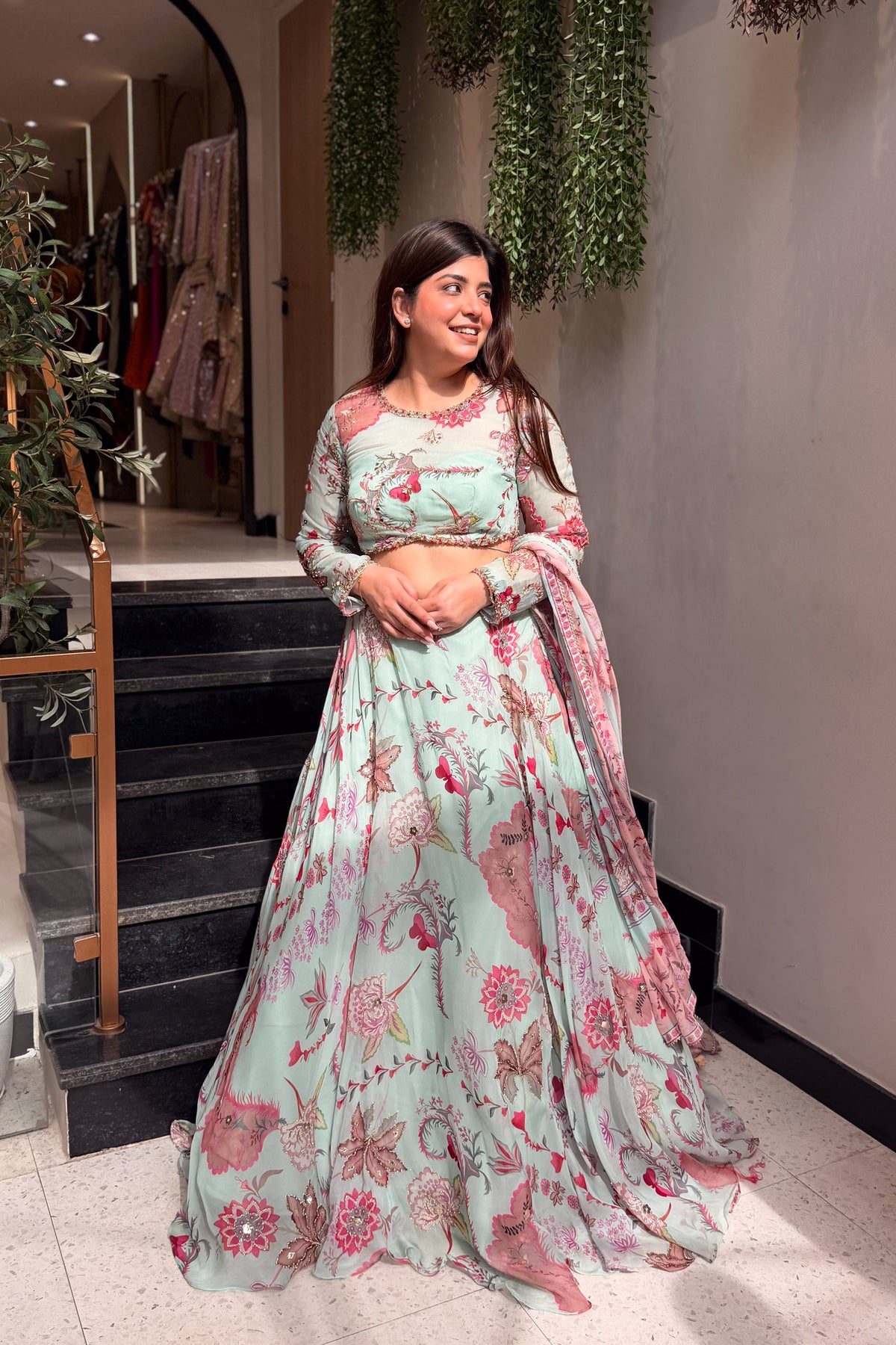Aarshiya Floral Embroidered Lehenga