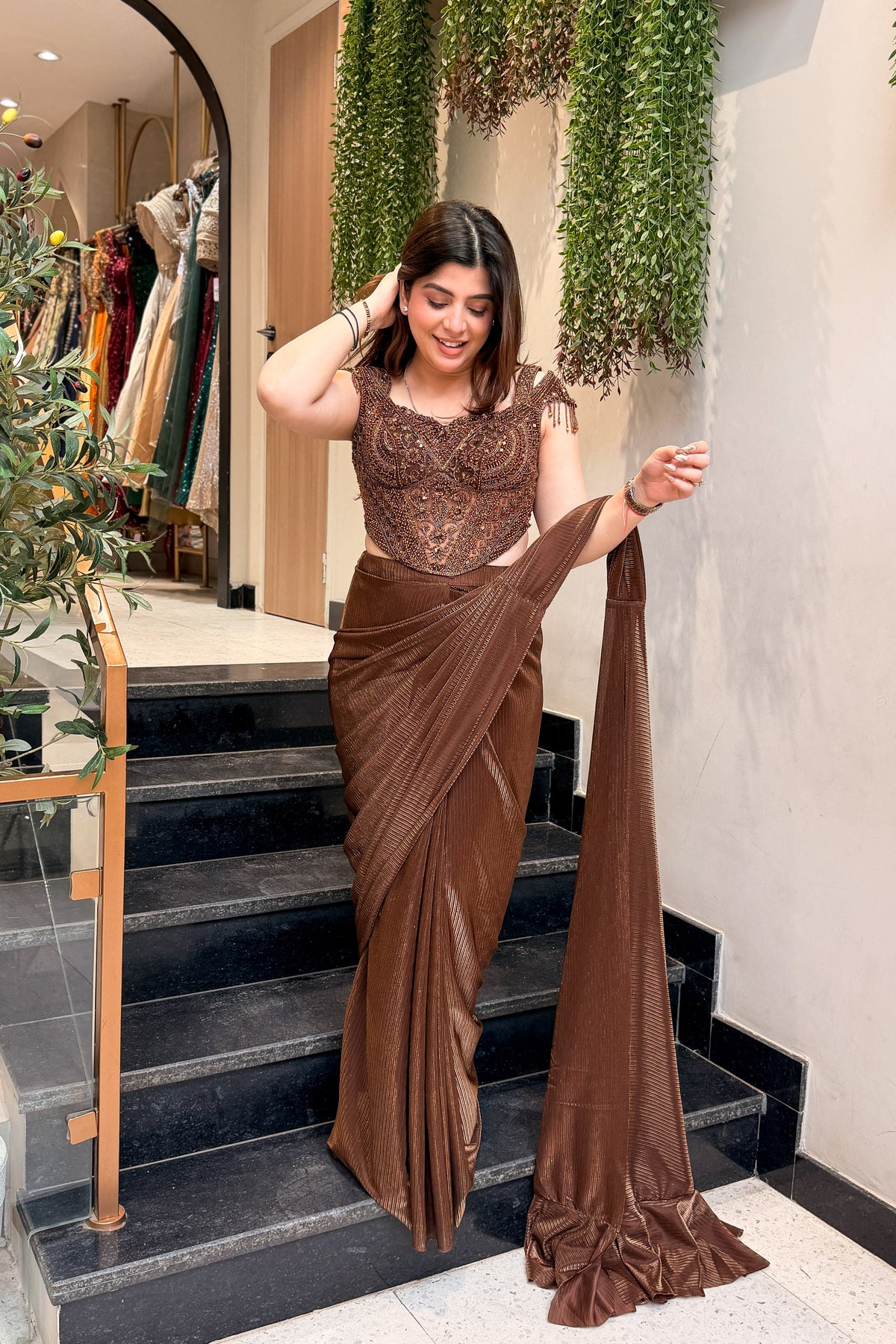 Swarika Hand Embroidered Drape Saree