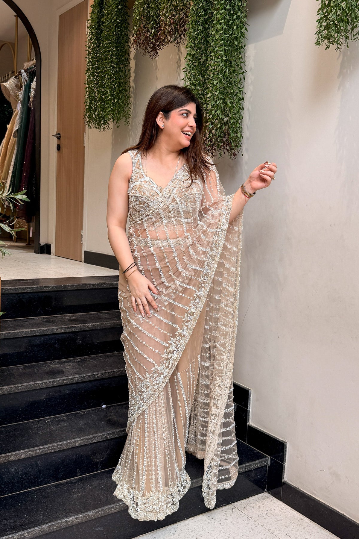 Uditi Hand Embroidered Drape Saree