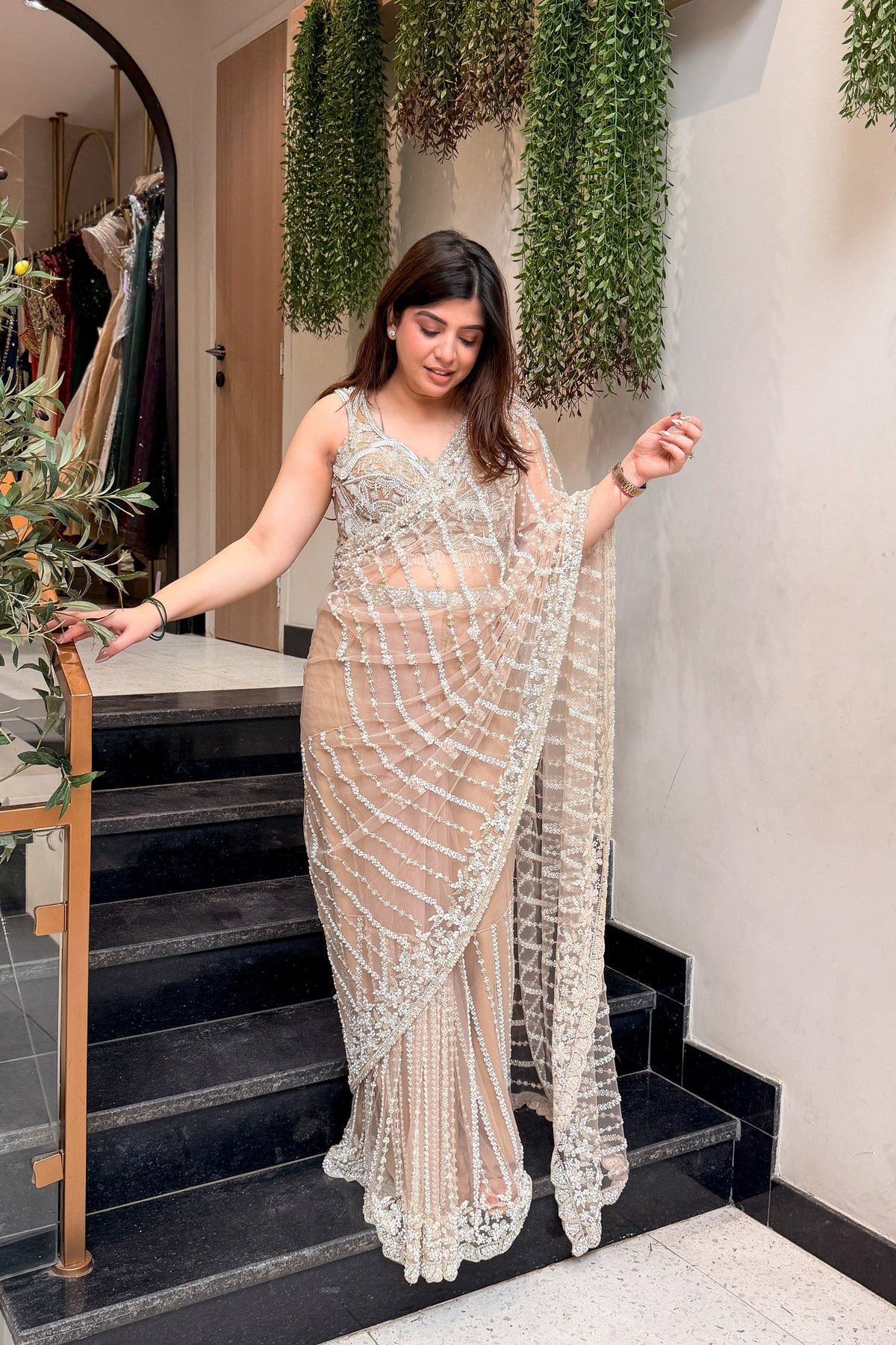 Uditi Hand Embroidered Drape Saree
