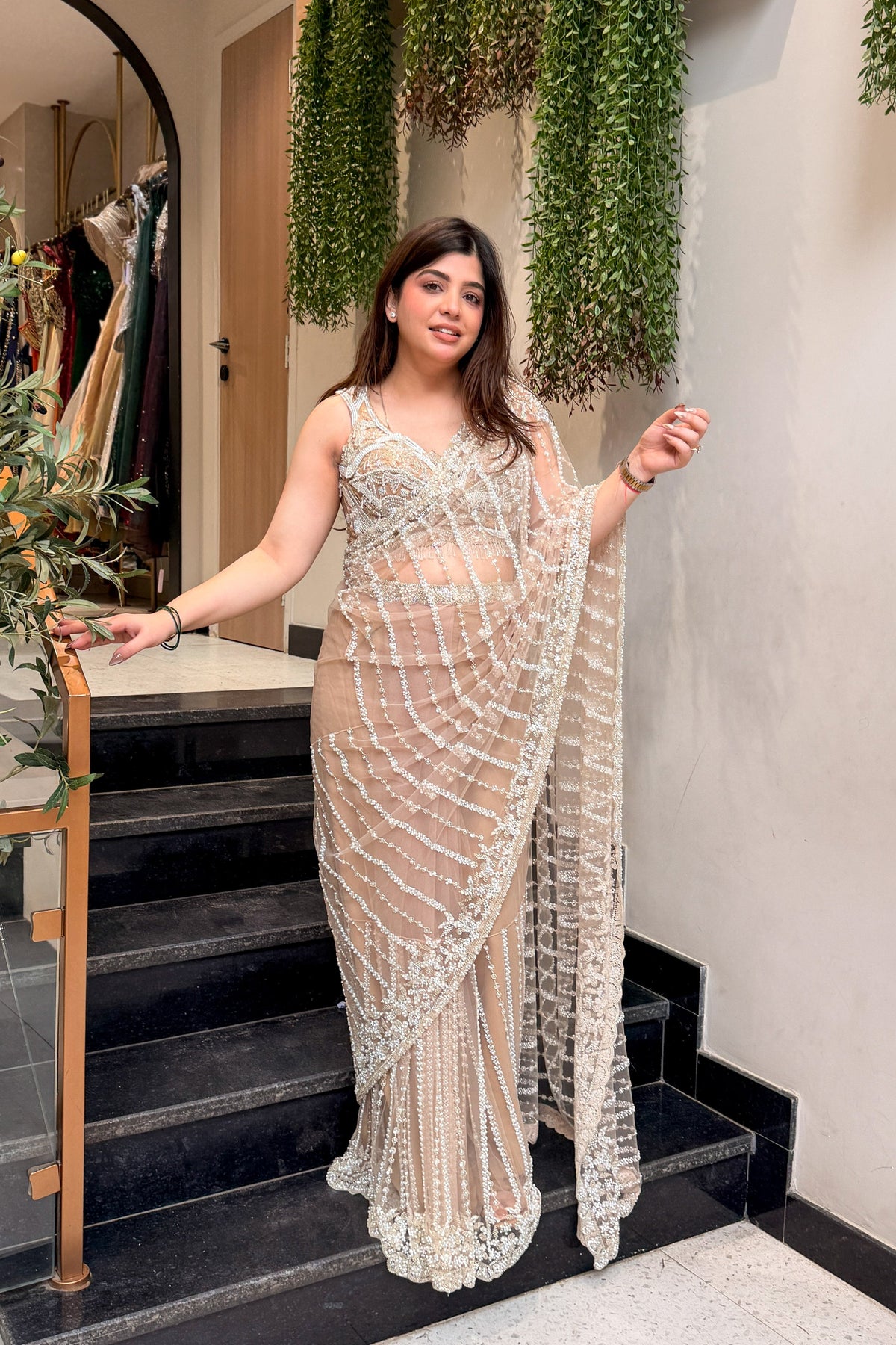 Uditi Hand Embroidered Drape Saree