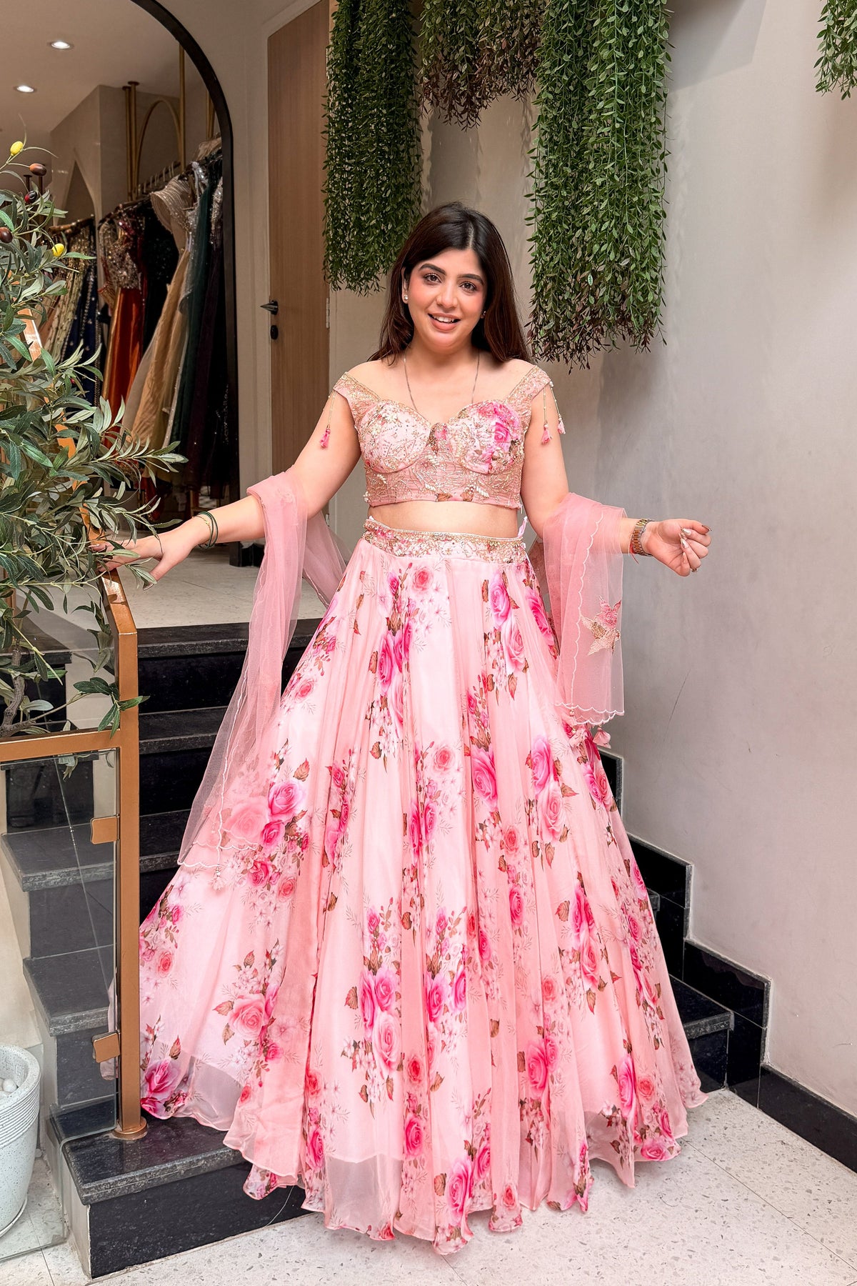 Advisha Floral Hand Embroidered Lehenga