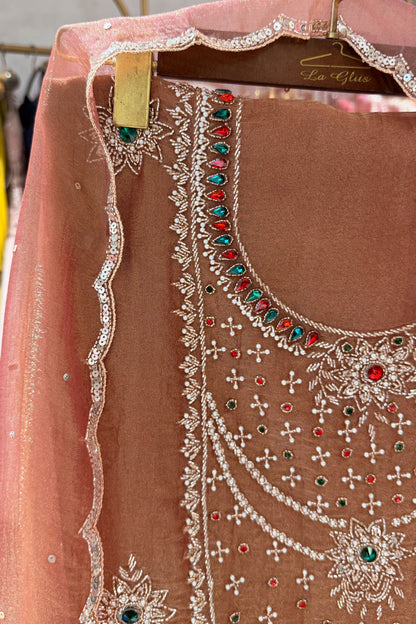 Rimsha Hand Embroidered Unstitched Suit Set