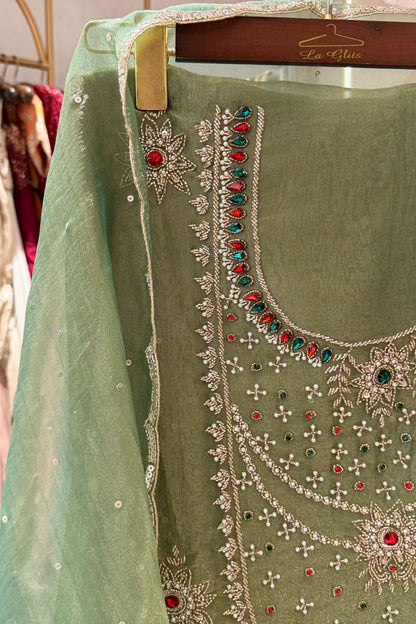 Rimsha Hand Embroidered Unstitched Suit Set