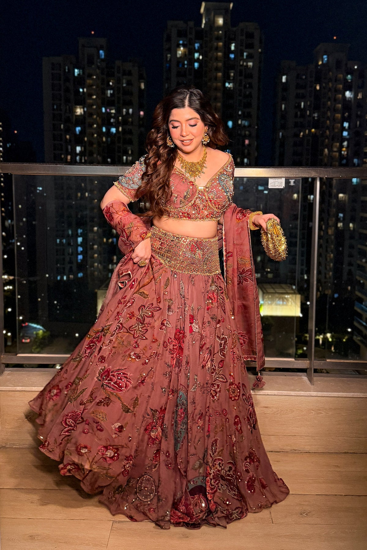 Jeesha Floral Hand Embroidered Lehenga