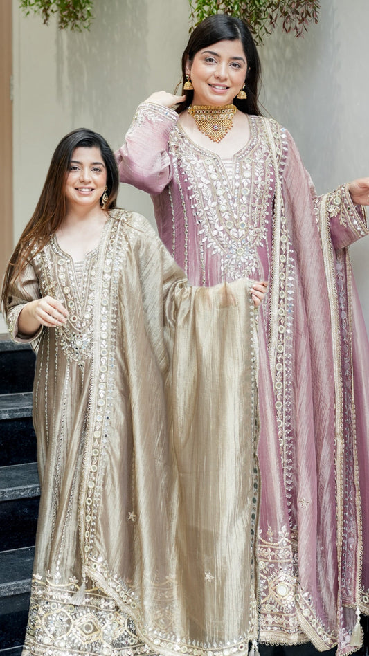 Yuvisha Gotta Detailing Anarkali with Dupatta