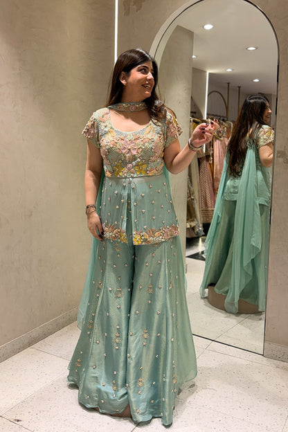 Niravya Floral Hand Embroidered Garara Set