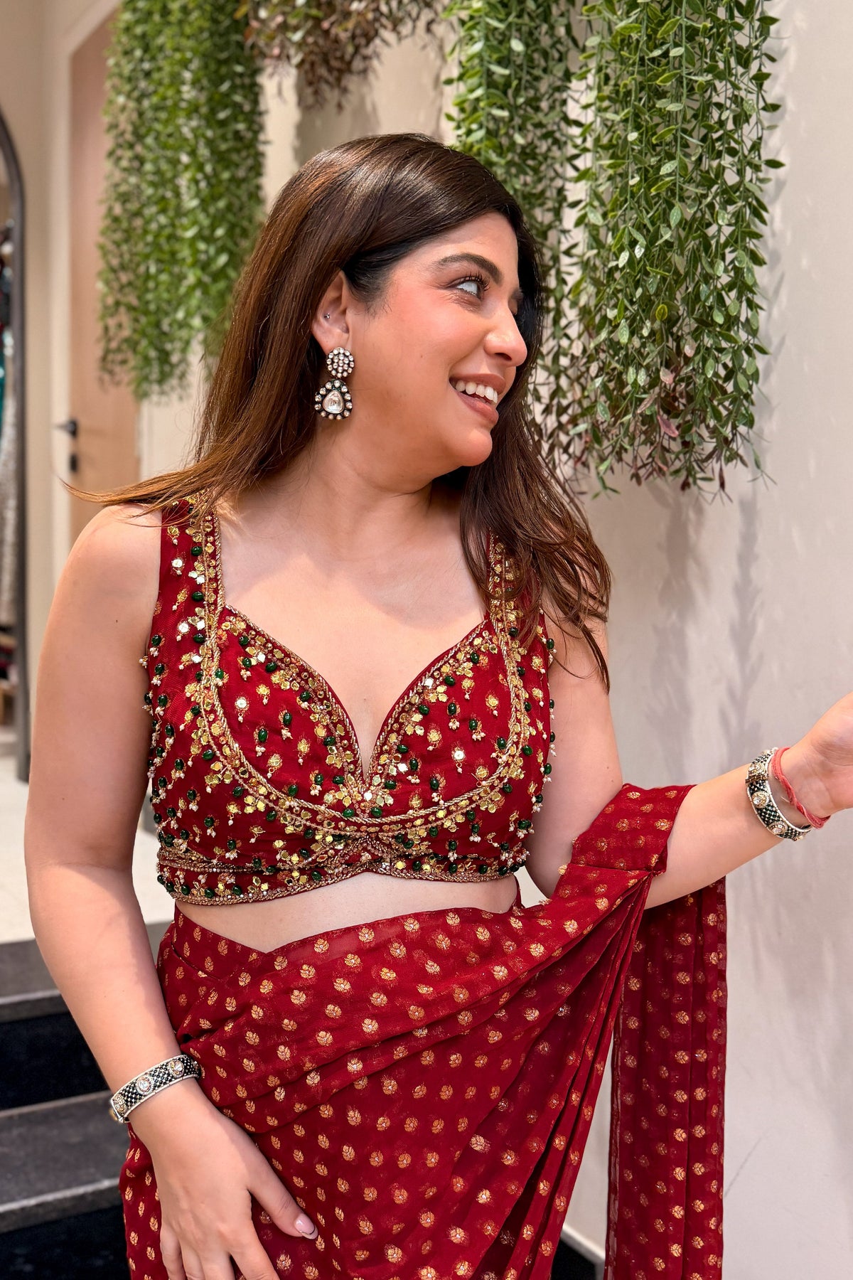Visha Hand Embroidered Drape Saree
