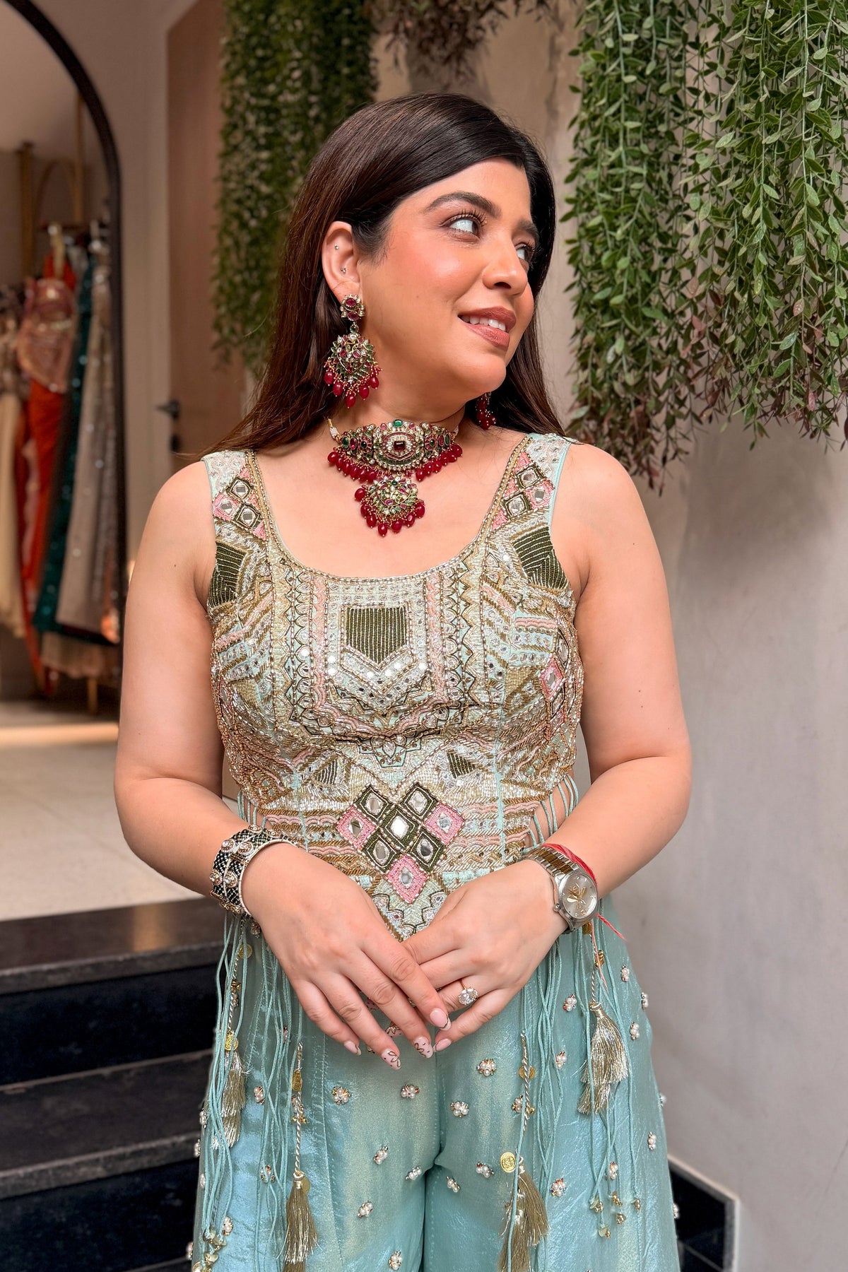 Faryal Hand Embroidered Co ord Set