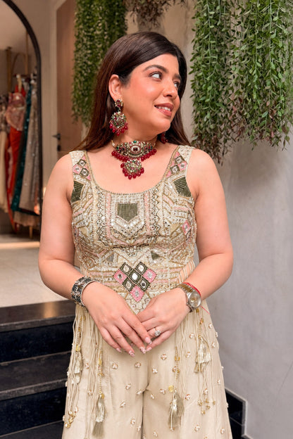 Faryal Hand Embroidered Co ord Set