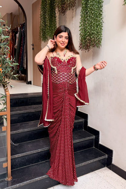 Yana Hand Embroidered Indo Western