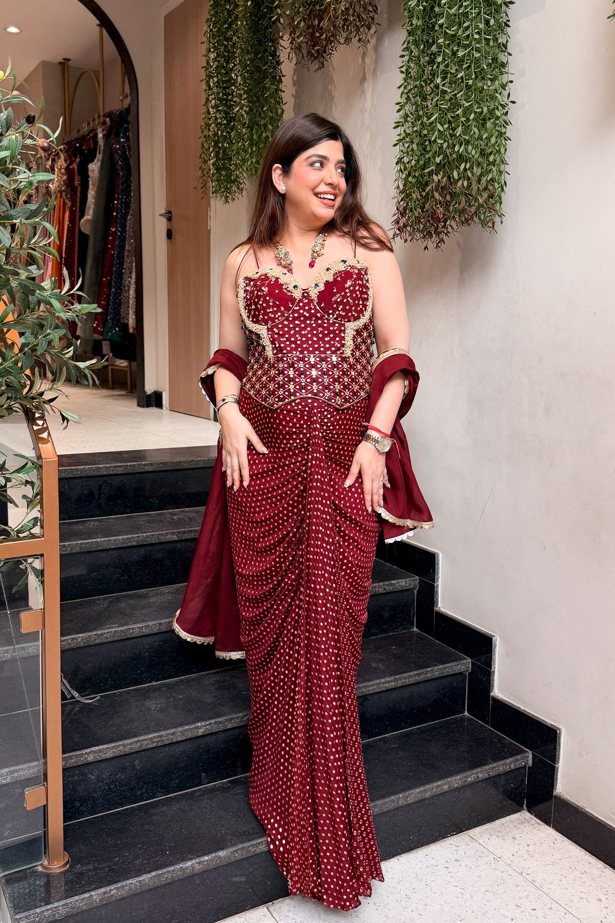 Yana Hand Embroidered Indo Western