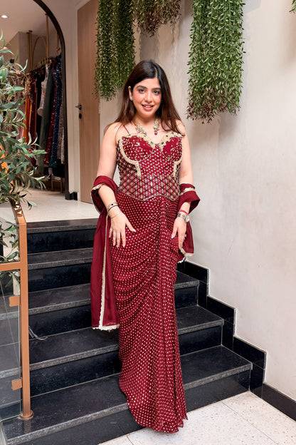 Yana Hand Embroidered Indo Western