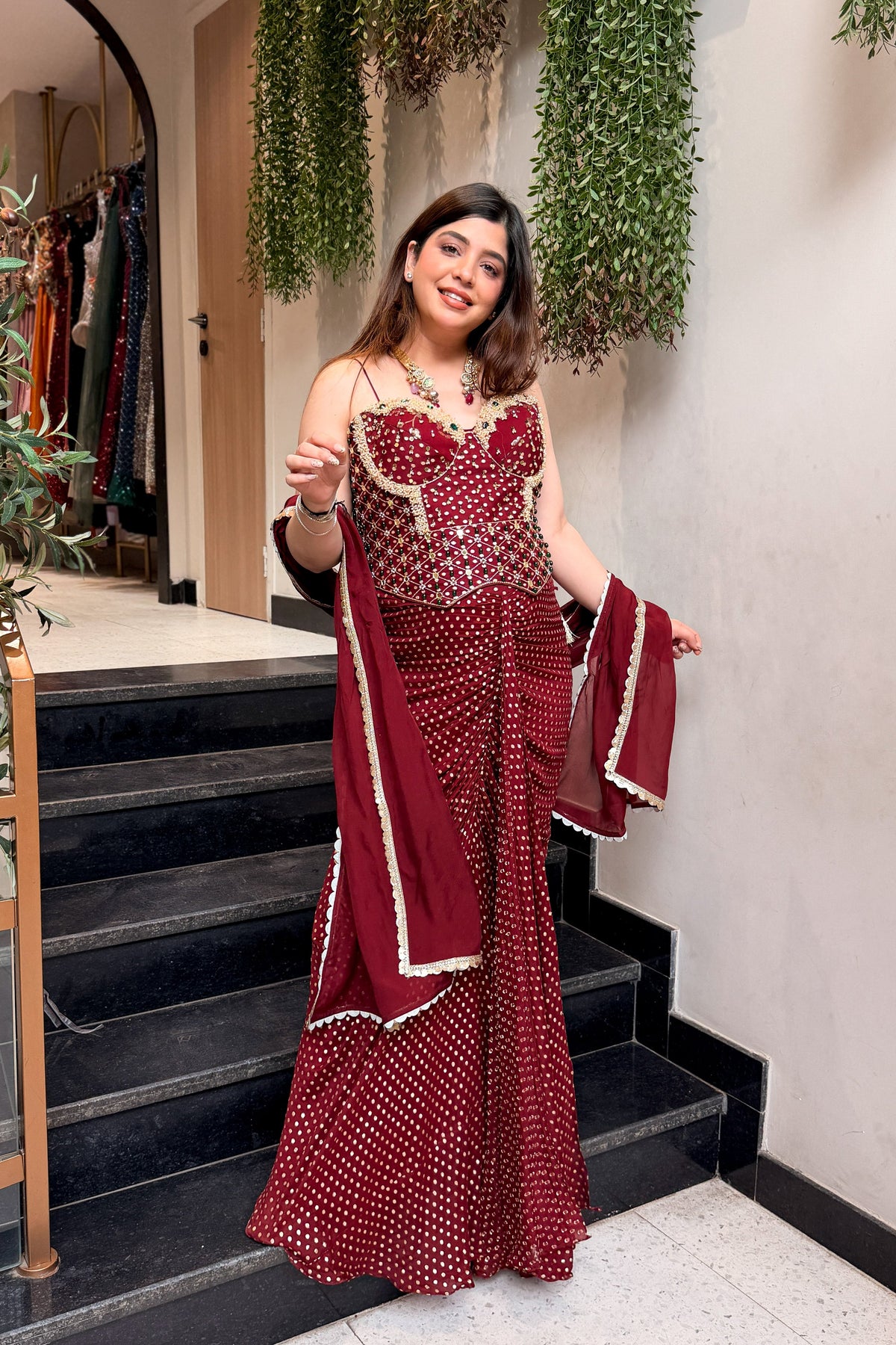 Yana Hand Embroidered Indo Western