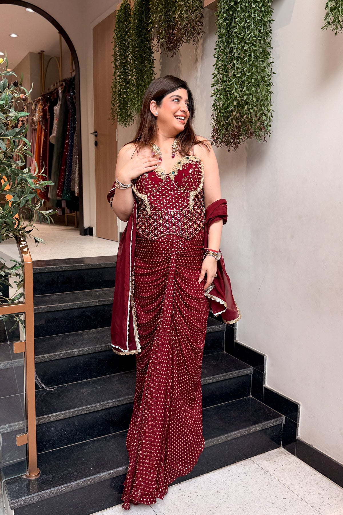 Yana Hand Embroidered Indo Western