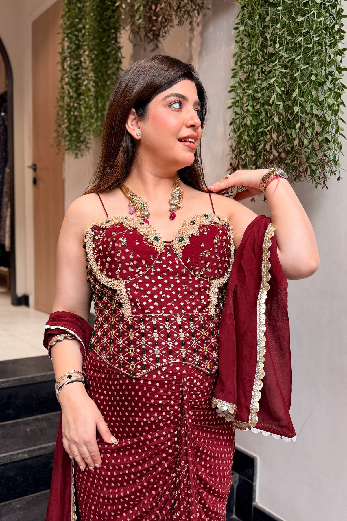 Yana Hand Embroidered Indo Western