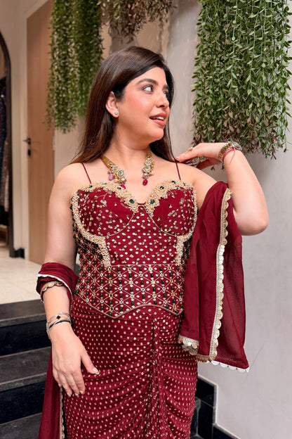 Yana Hand Embroidered Indo Western