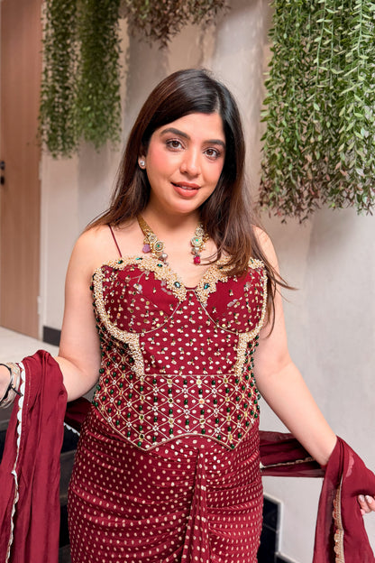 Yana Hand Embroidered Indo Western