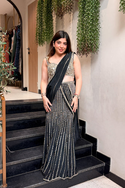 Vainavi Hand Embroidered Drape Saree