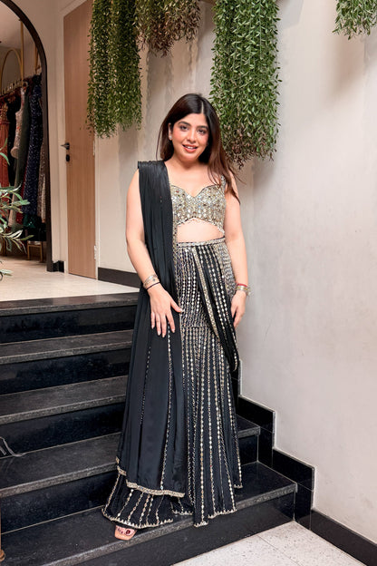 Vainavi Hand Embroidered Drape Saree