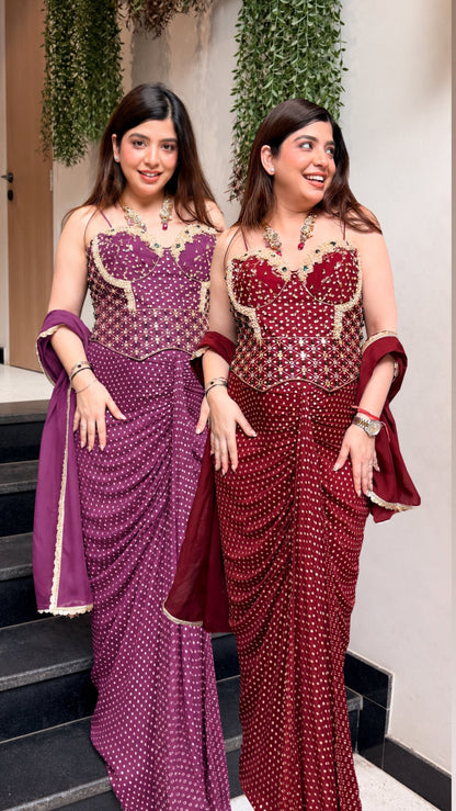 Yana Hand Embroidered Indo Western
