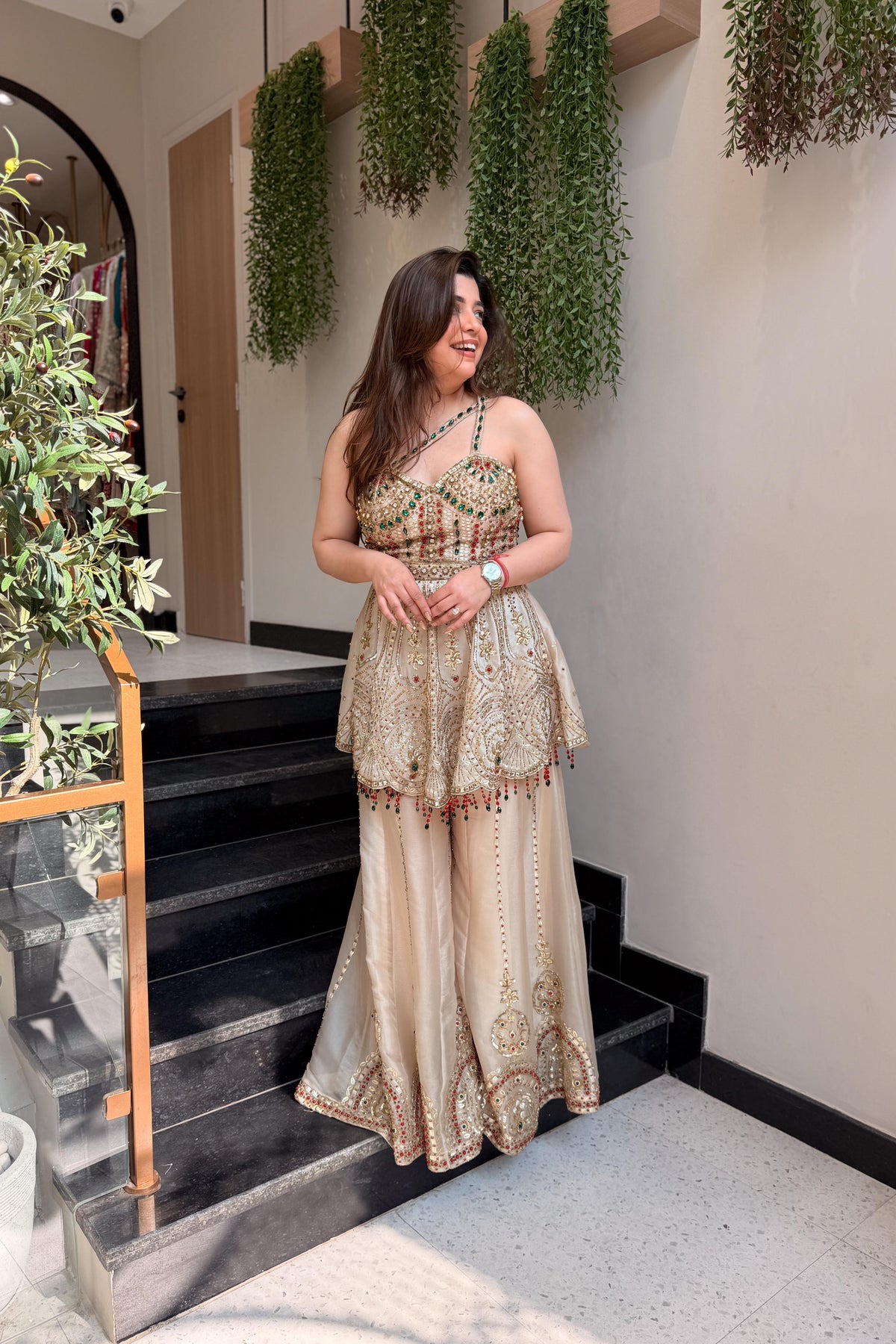 Gaura Stone Embellished Indowestern Outfit