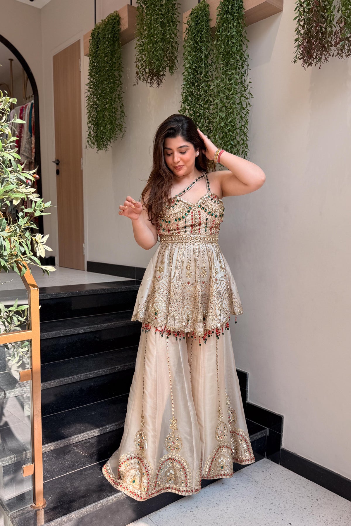 Gaura Stone Embellished Indowestern Outfit