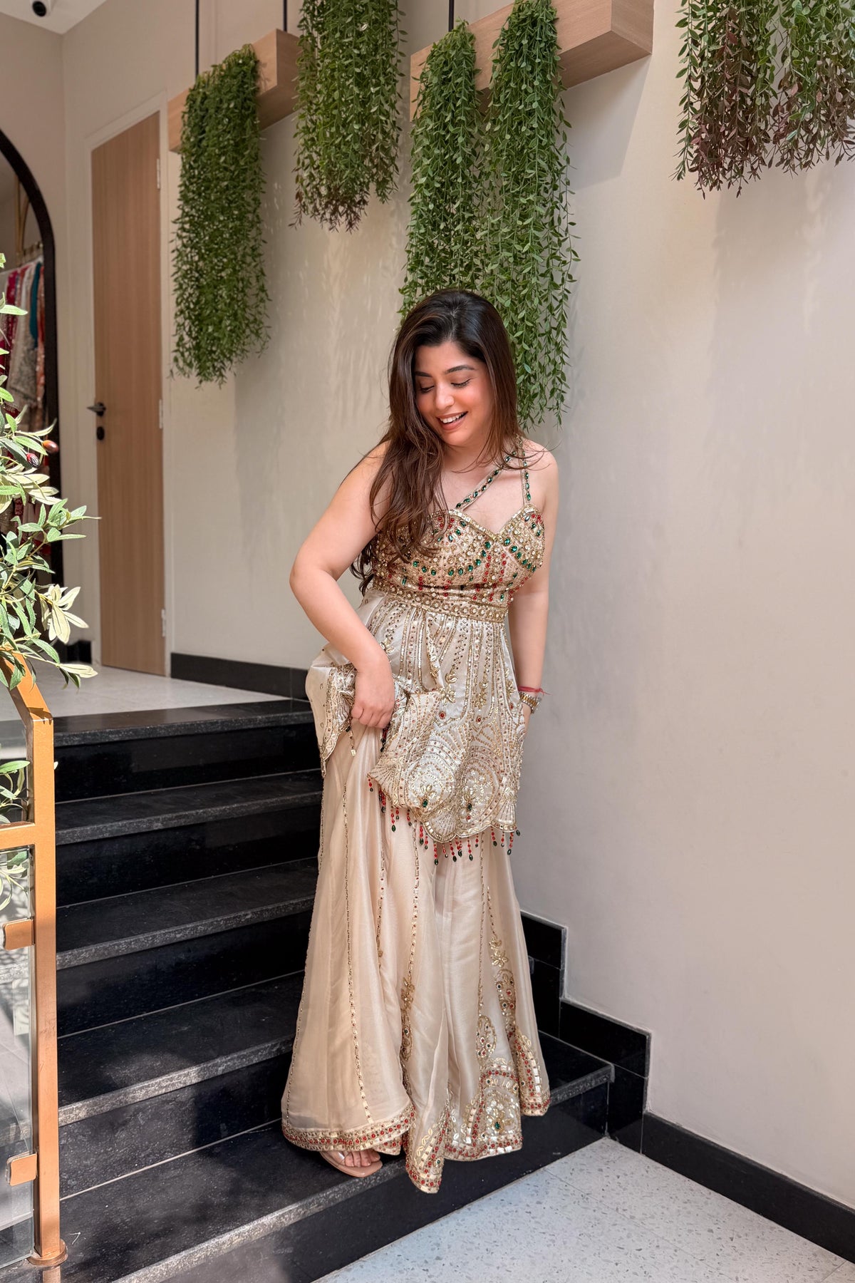 Gaura Stone Embellished Indowestern Outfit