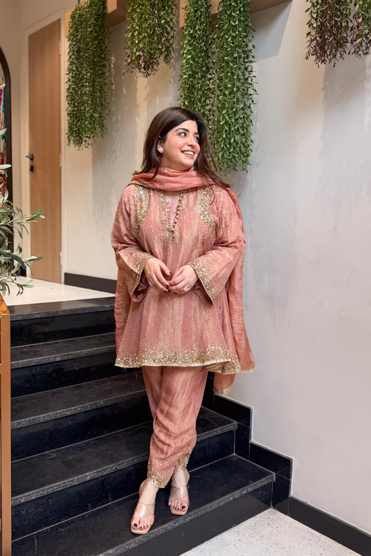 Meheja Hand Embroidered Short Anarkali Set