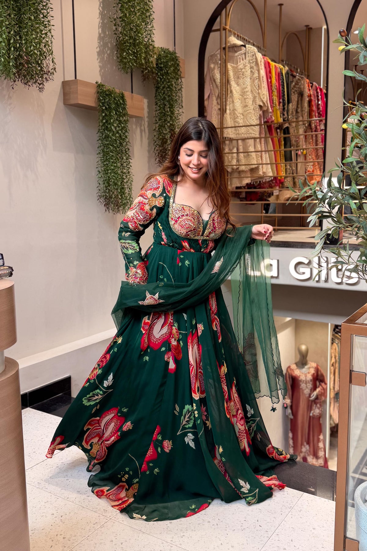Eshal Floral Embroidered Voluminous Anarkali