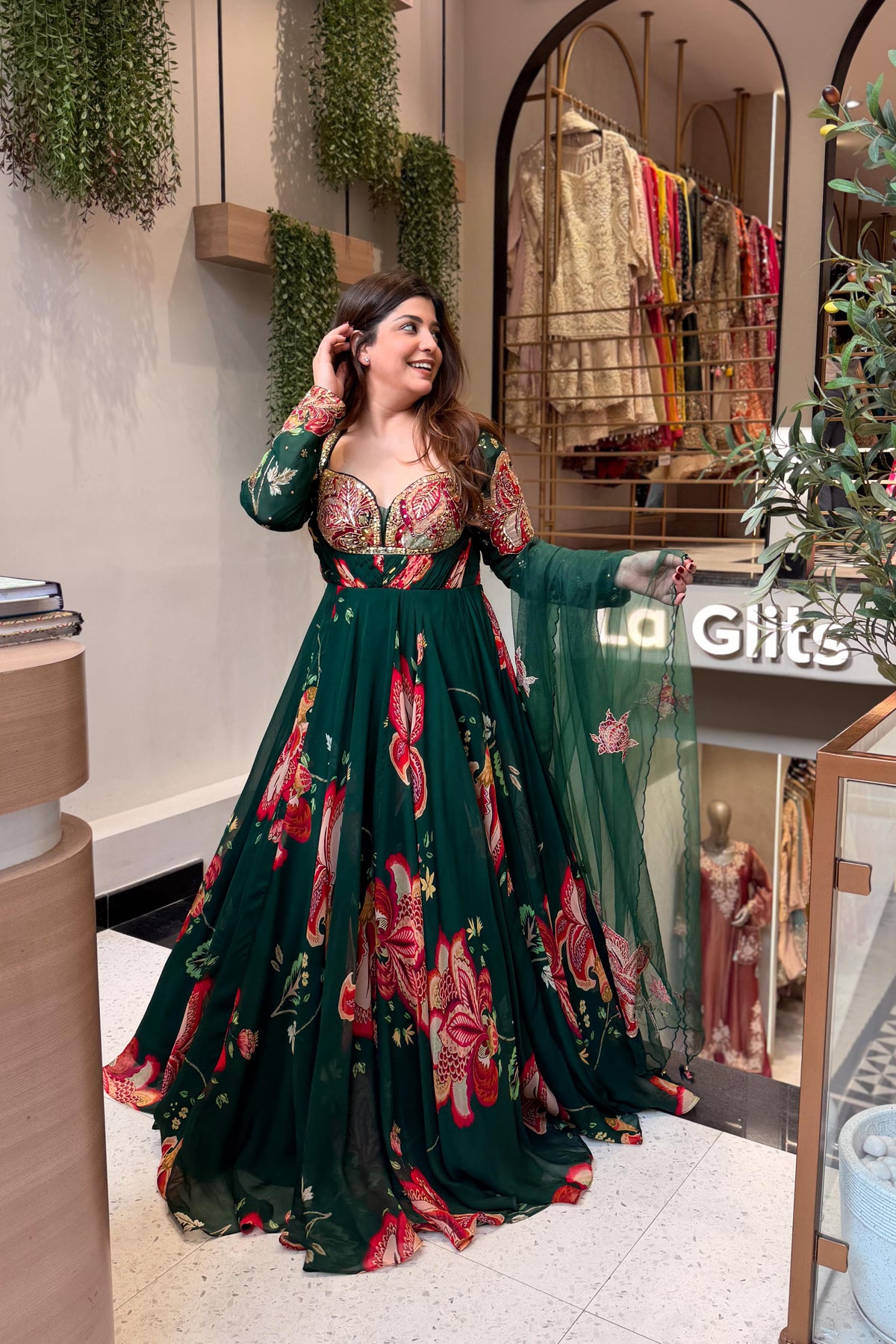 Eshal Floral Embroidered Voluminous Anarkali