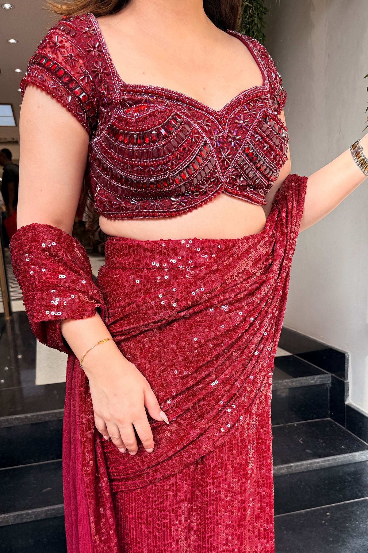 Eshara Hand Embroidered Drape Saree
