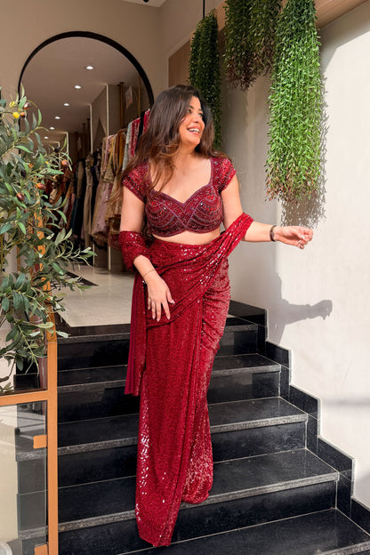 Eshara Hand Embroidered Drape Saree