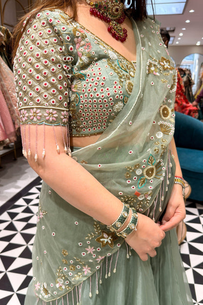 Aadhira Hand Embroidered Drape Saree